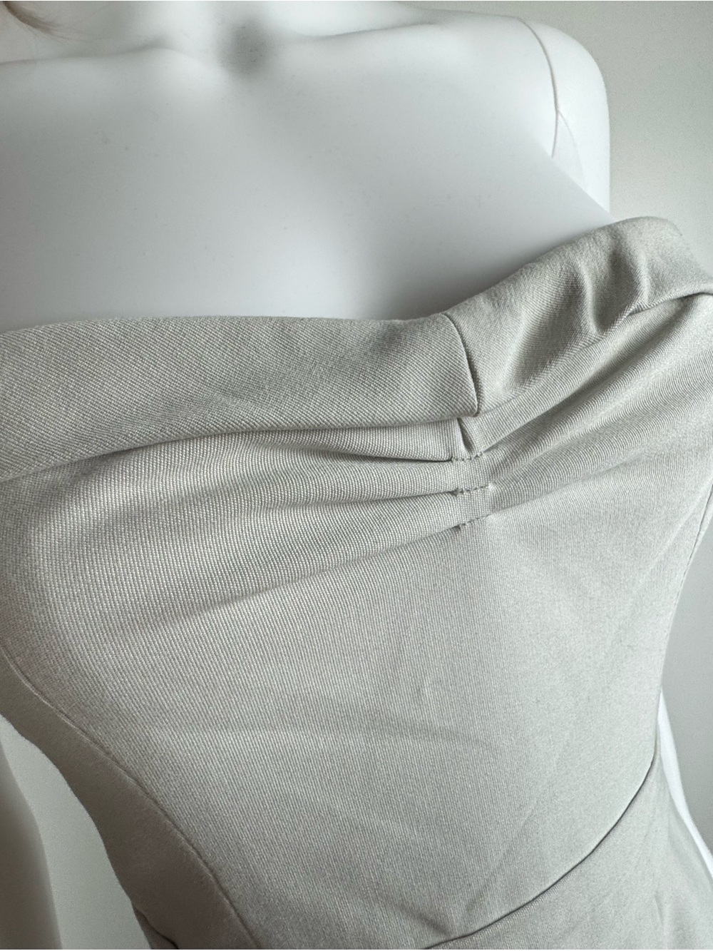 BCBGMaxAzria Strapless Peplum Tiered Dress - Cream